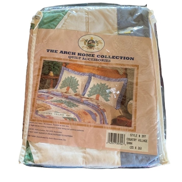 Vintage Country Village Pillow Sham 20" X 26"  by The Arch Home Collection NOS - Picture 1 of 3
